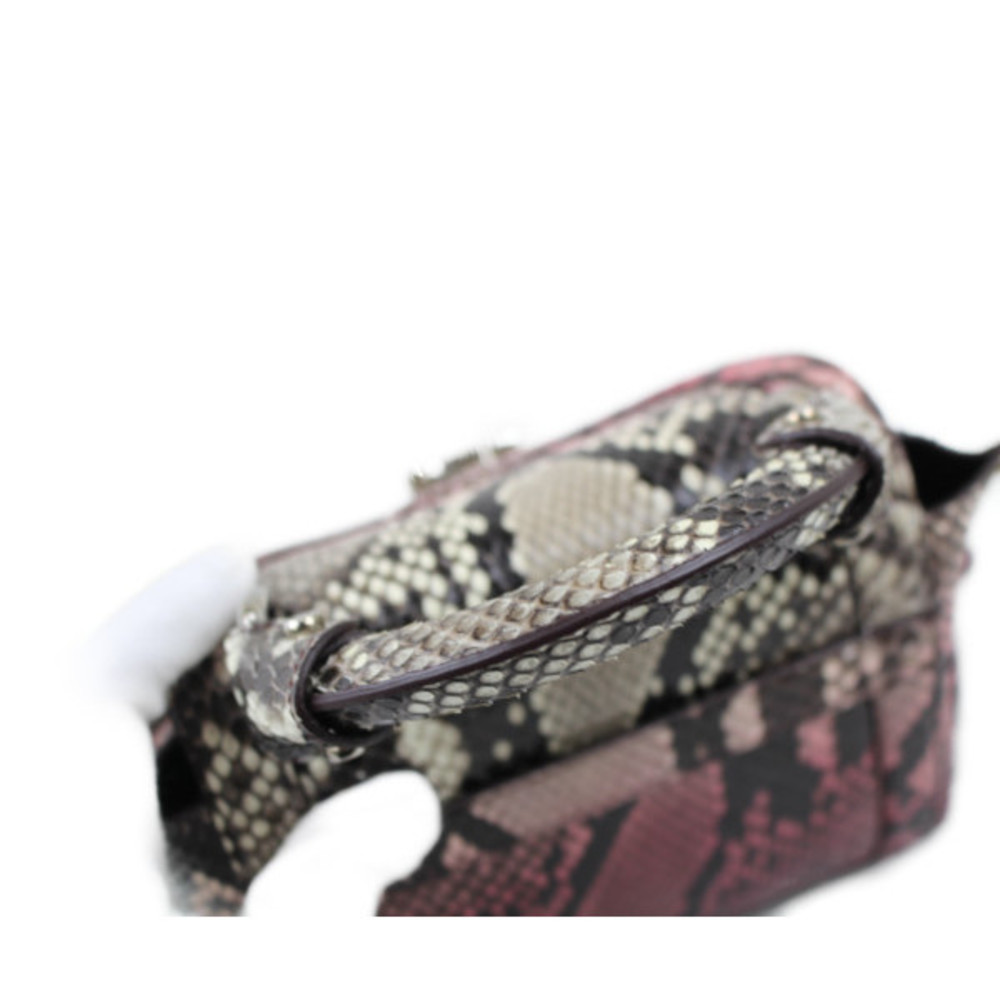 Salvatore Ferragamo Pink Gray Python Leather Sofi… - image 6